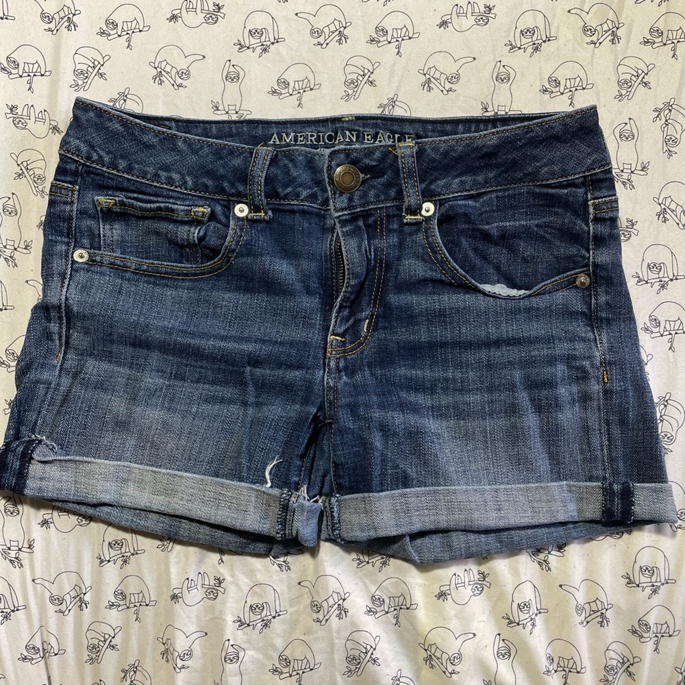 American Eagle Outfitters Women's Dark Blue Jean Shorts